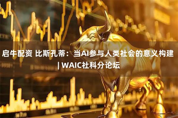 启牛配资 比斯孔蒂：当AI参与人类社会的意义构建 | WAIC社科分论坛